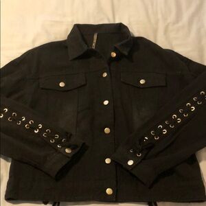 Black denim jacket